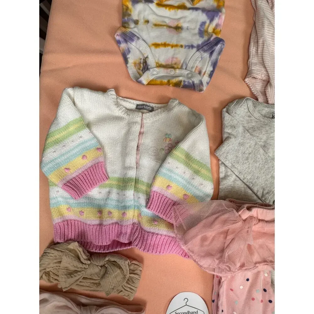 Baby Girl 0–3M Fall/Winter Clothing Lot – 23 Pieces #558